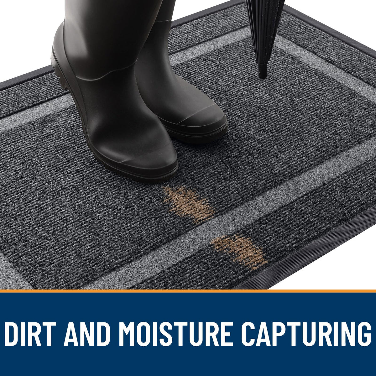 OLANLY front door mat-easy-clean cleans quickly with vacuum or hose