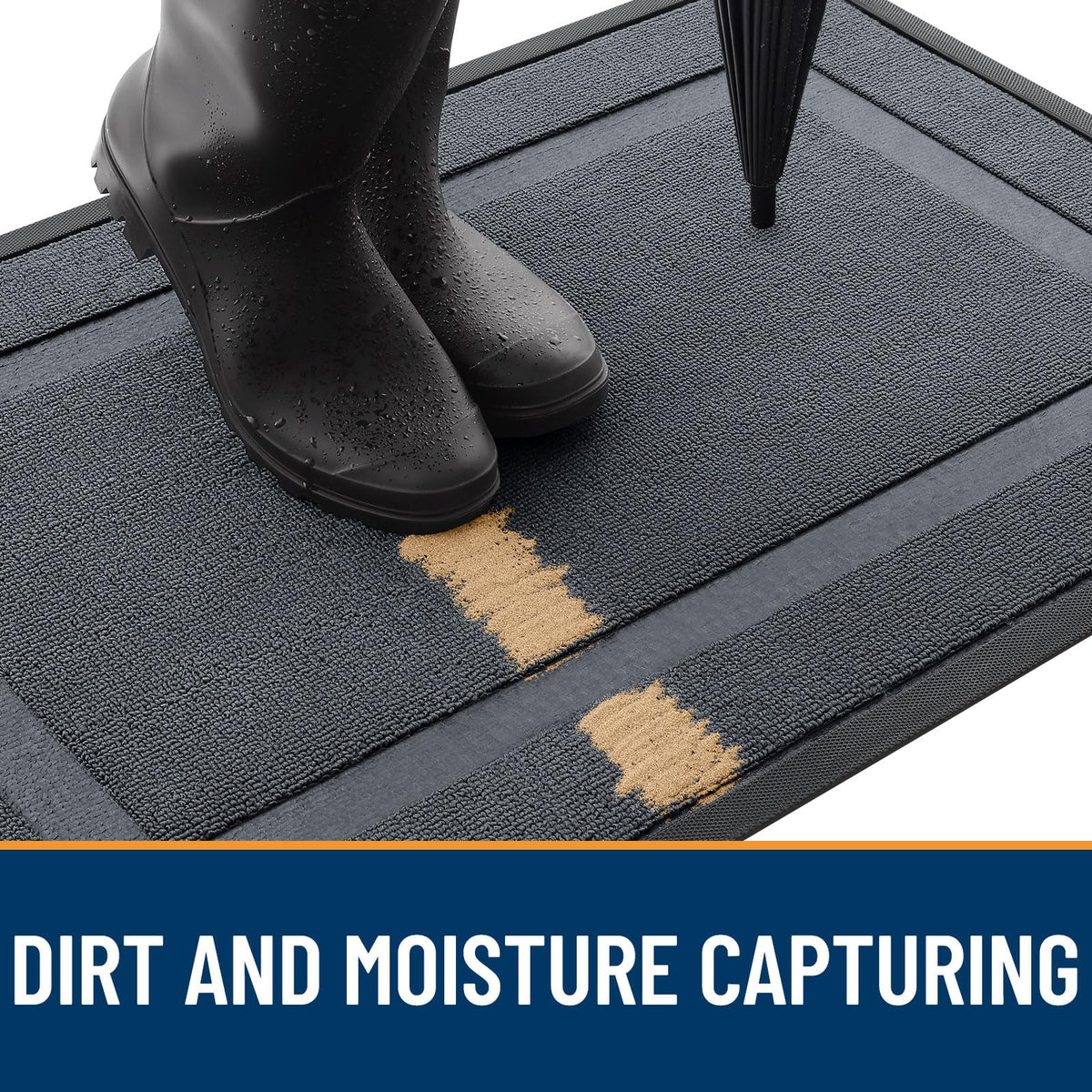 OLANLY front door mat easy-clean surface supports quick maintenance.