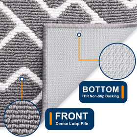 OLANLY front door mat with geometric pattern complements modern decor.