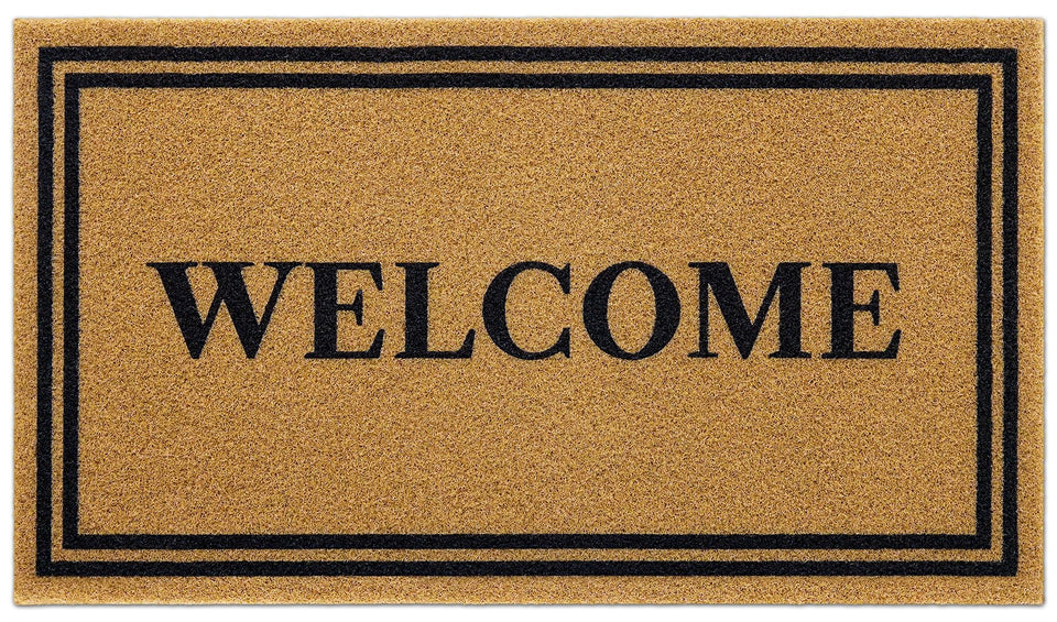 OLANLY Front Door Mat with low-profile design for easy door clearance.
