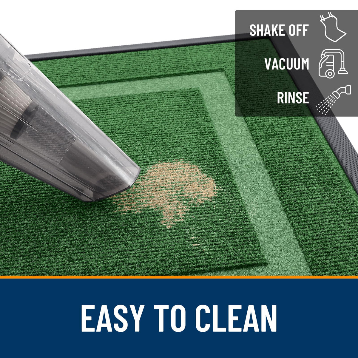 OLANLY front door mat low-profile, versatile for indoor and outdoor entrances.