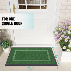 OLANLY front door mat natural rubber backing provides durability for daily use.