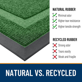 OLANLY front door mat resists stains and fading for longer outdoor life.