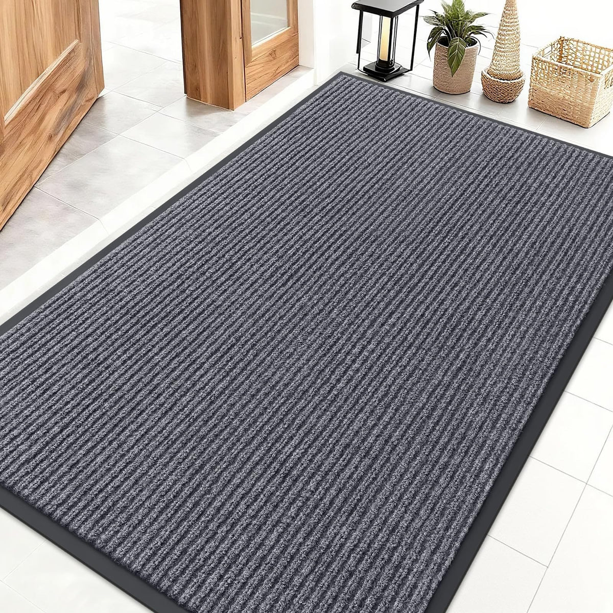 OLANLY front door mat stripe pattern traps dirt at the entry
