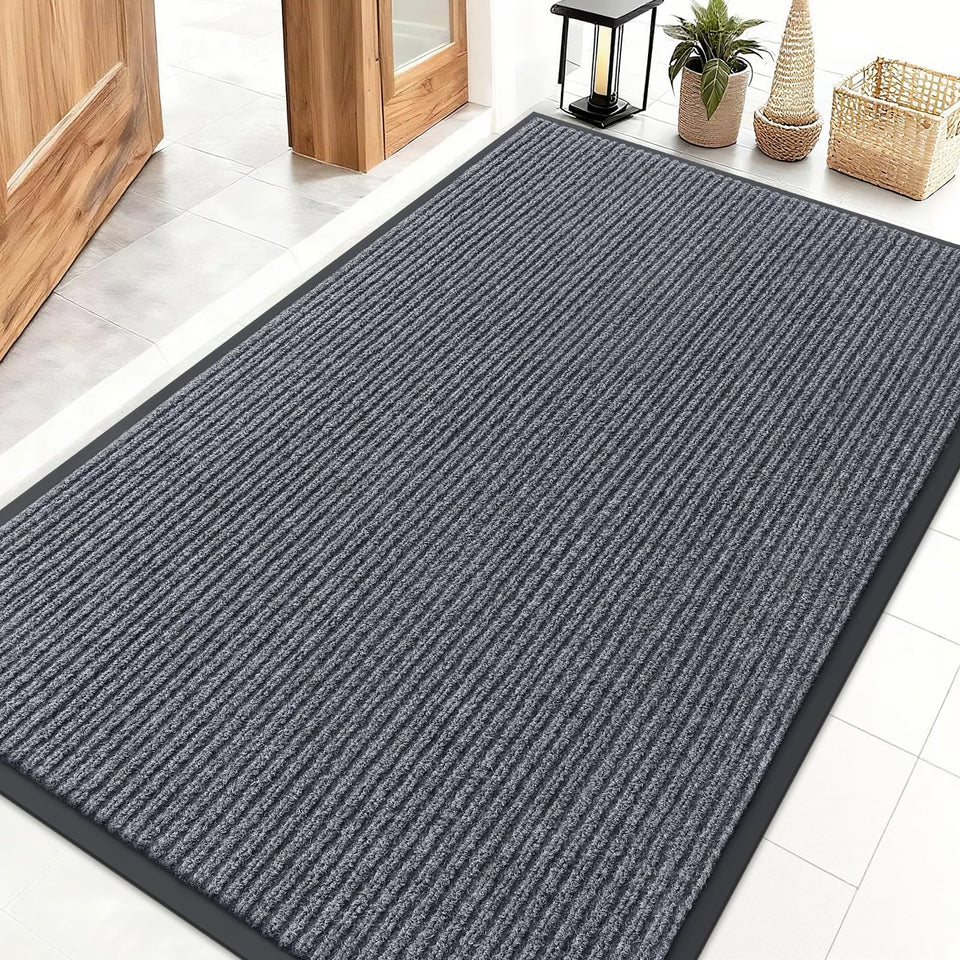 OLANLY front door mat stripe pattern traps dirt at the entry