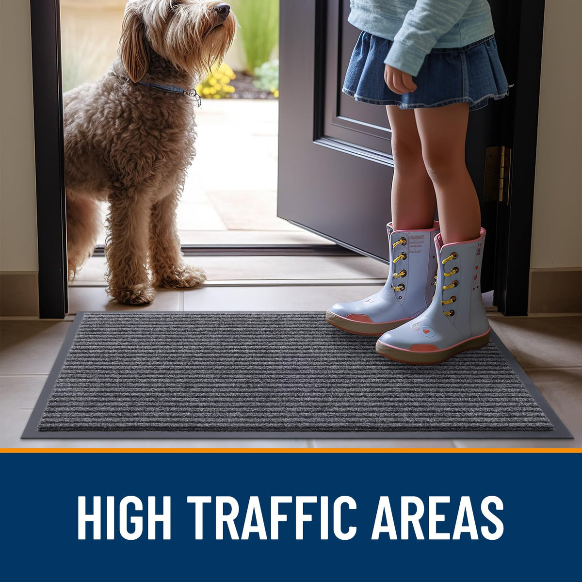 OLANLY grey entrance mat blends style with practicality