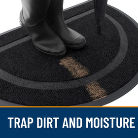 OLANLY half-circle door mat indoor-outdoor versatility suits entryways, porches, and garages.