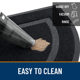 OLANLY half-circle door mat low-profile silhouette fits under most doors.