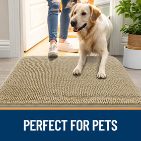OLANLY indoor-outdoor mat works indoors or outdoors for versatile use.