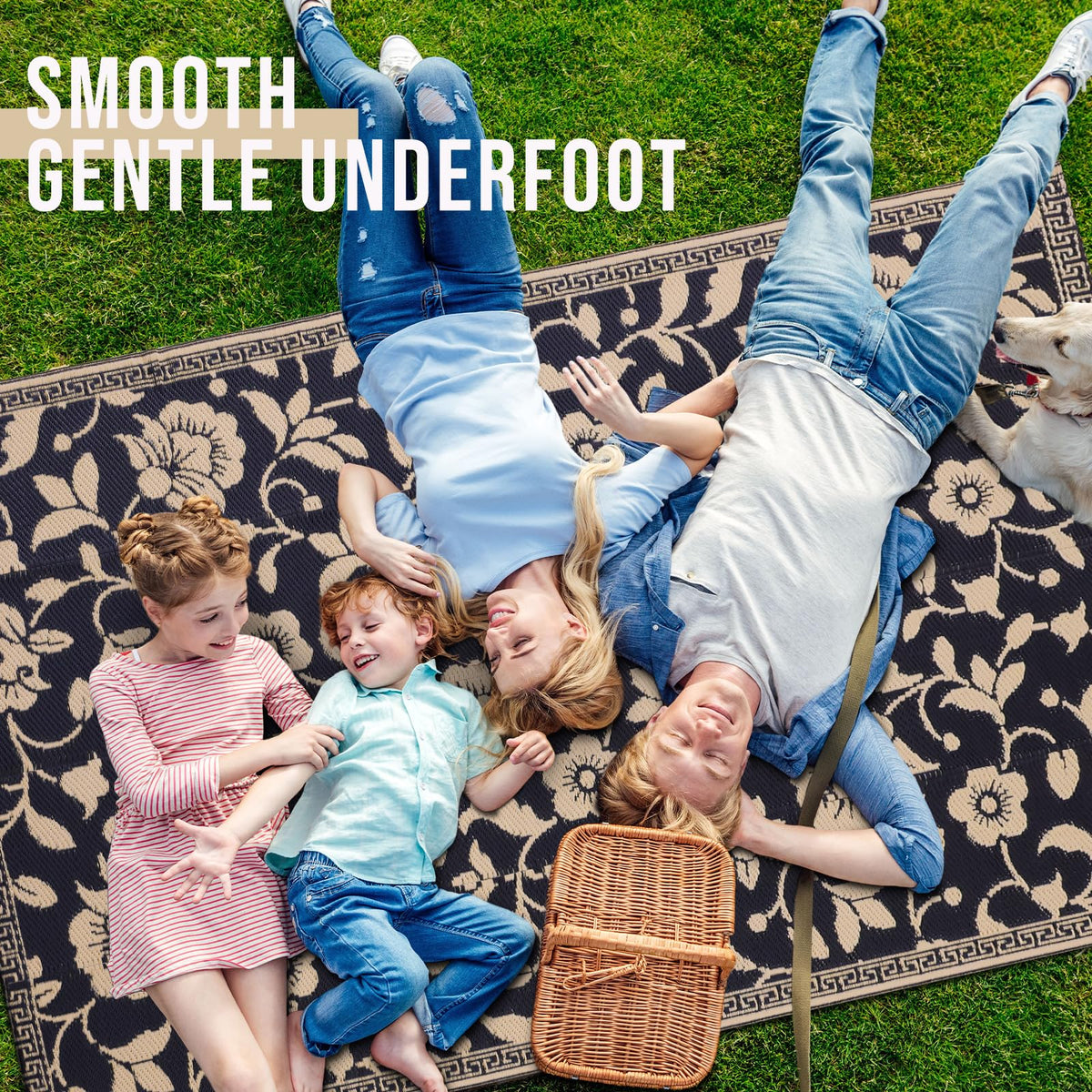 OLANLY lightweight portable rug with carrying case is easy to take on trips.