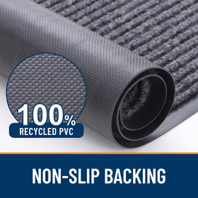 OLANLY low-profile 0.3-inch mat fits under doors without snagging.