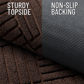 OLANLY low-profile door mat fits under doors without snagging.