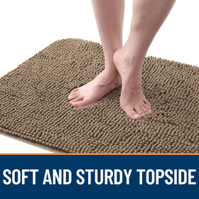 OLANLY low-profile-door-mat fits under doors without sticking.