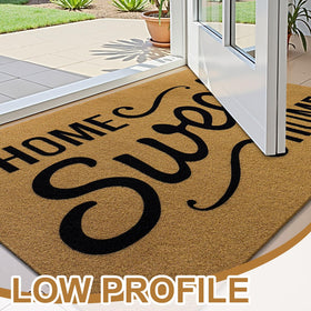 OLANLY low-profile welcome mat under a doorway.