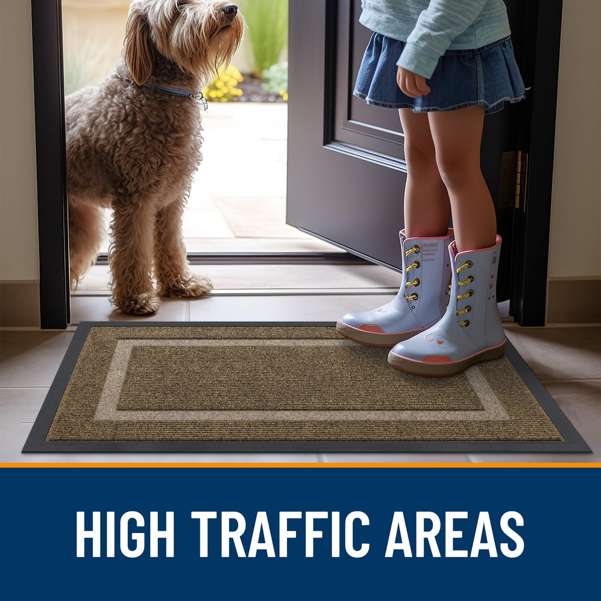 OLANLY Entrance mat ideal for porches and entryways, versatile use