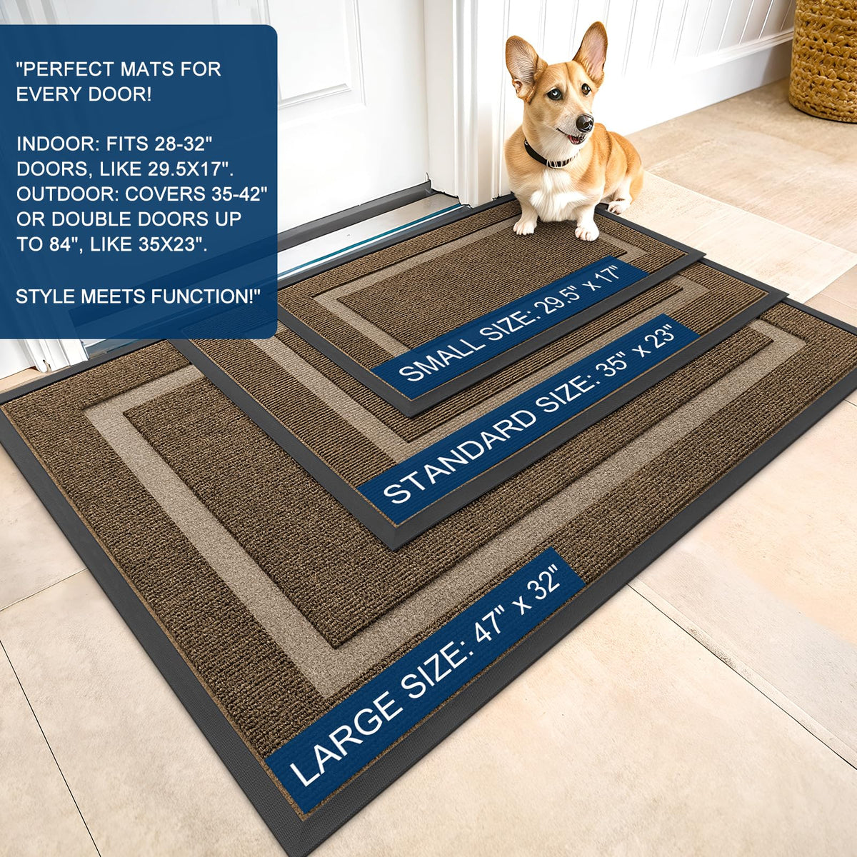 OLANLY Mat withstands weather and fading for long outdoor and indoor use