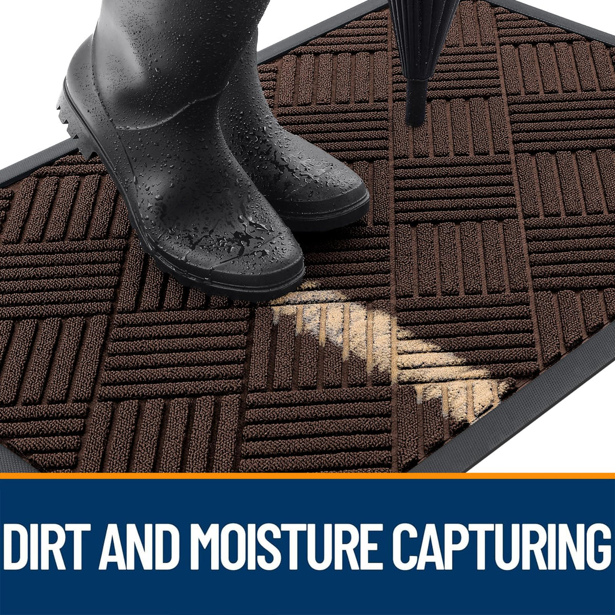 OLANLY natural rubber backing prevents slipping on polished floors.