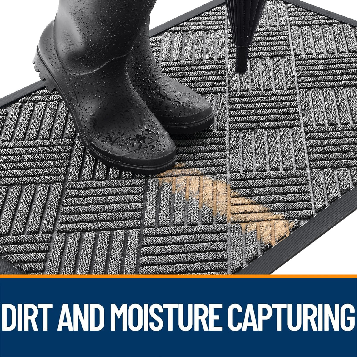 OLANLY natural rubber backing prevents slipping and floor scratches on hard surfaces.