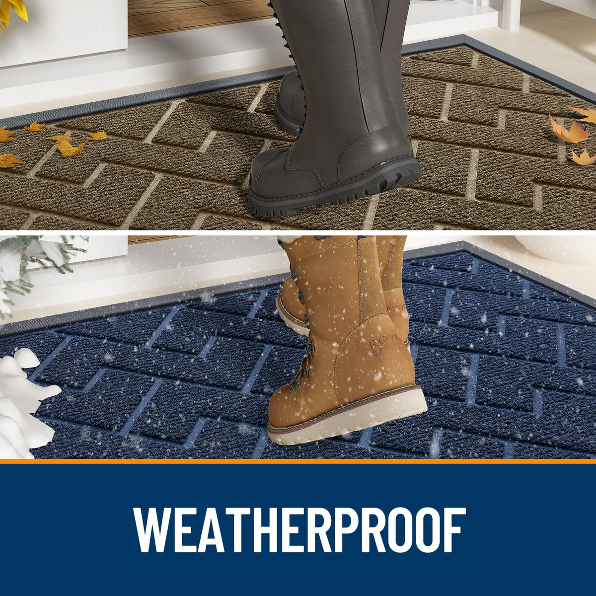 OLANLY natural rubber backing provides stability and resistance to wear in high-traffic entries.