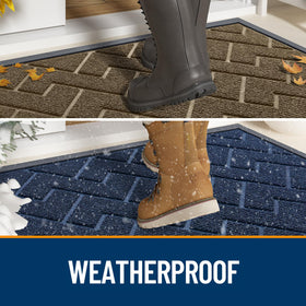 OLANLY natural rubber backing provides stability and resistance to wear in high-traffic entries.
