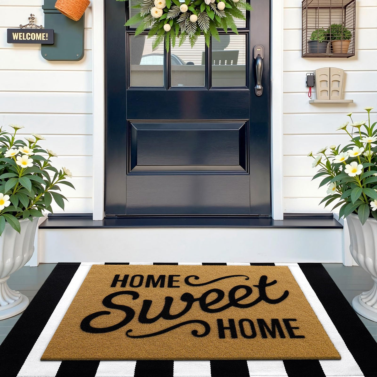 OLANLY outdoor and indoor entrance mat adds warm style.