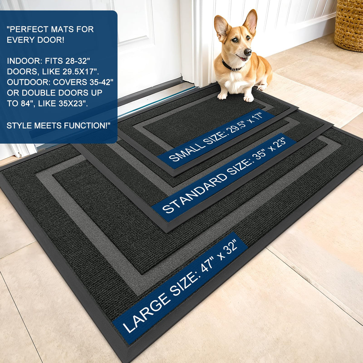 OLANLY Weather-resistant mat for year-round indoor outdoor use