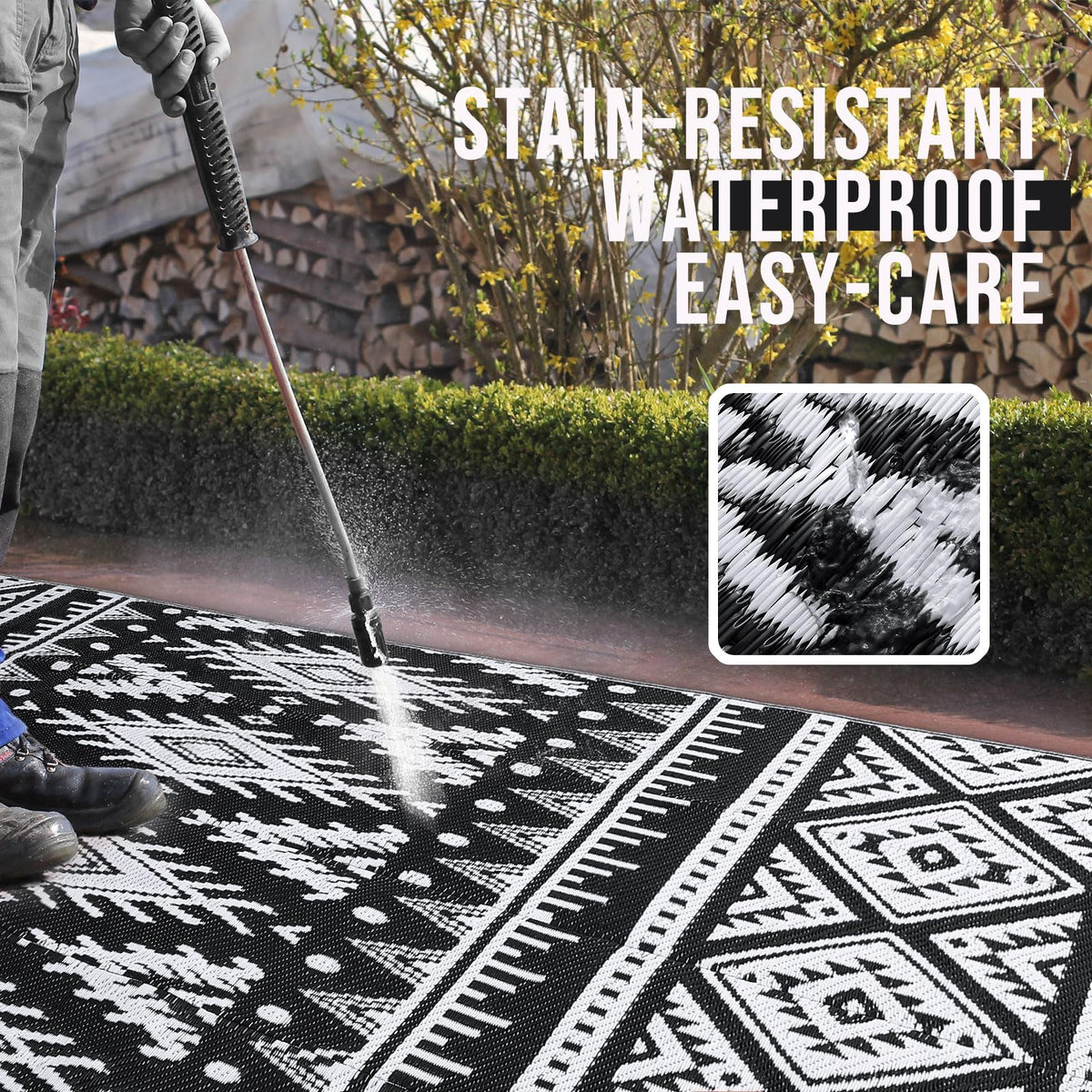 OLANLY outdoor rug reversible design doubles style for versatile spaces