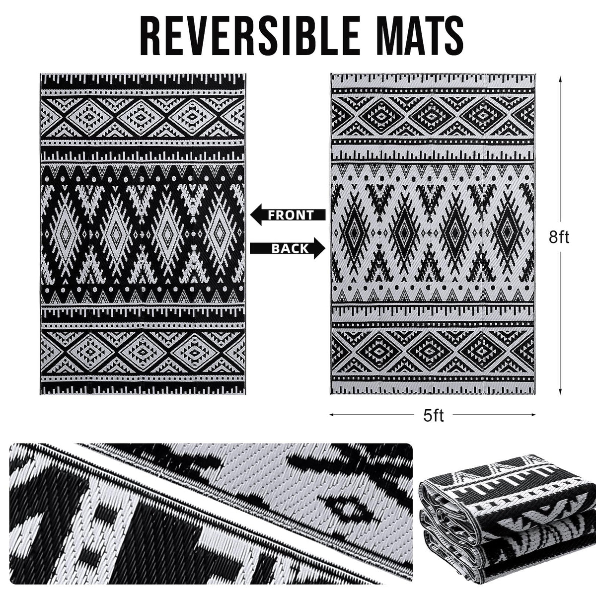 OLANLY outdoor rug stays clean and resists stains after meals