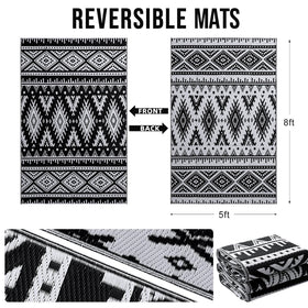 OLANLY outdoor rug stays clean and resists stains after meals