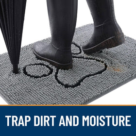 OLANLY paw print design entry mat adds style while trapping moisture at the doorway.