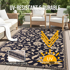 OLANLY soft underfoot rug provides comfortable lounging outdoors.