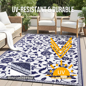 OLANLY UV-protected outdoor rug keeps colors vibrant under sun exposure on patios and campsites.