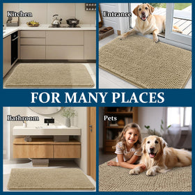 OLANLY beige mat adds warm, welcoming touch to entryways.