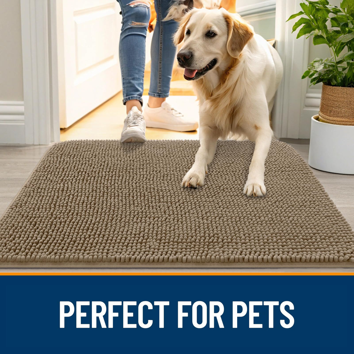 OLANLY versatile-indoor-outdoor-mat adapts to entry, crate, car, or bowls.