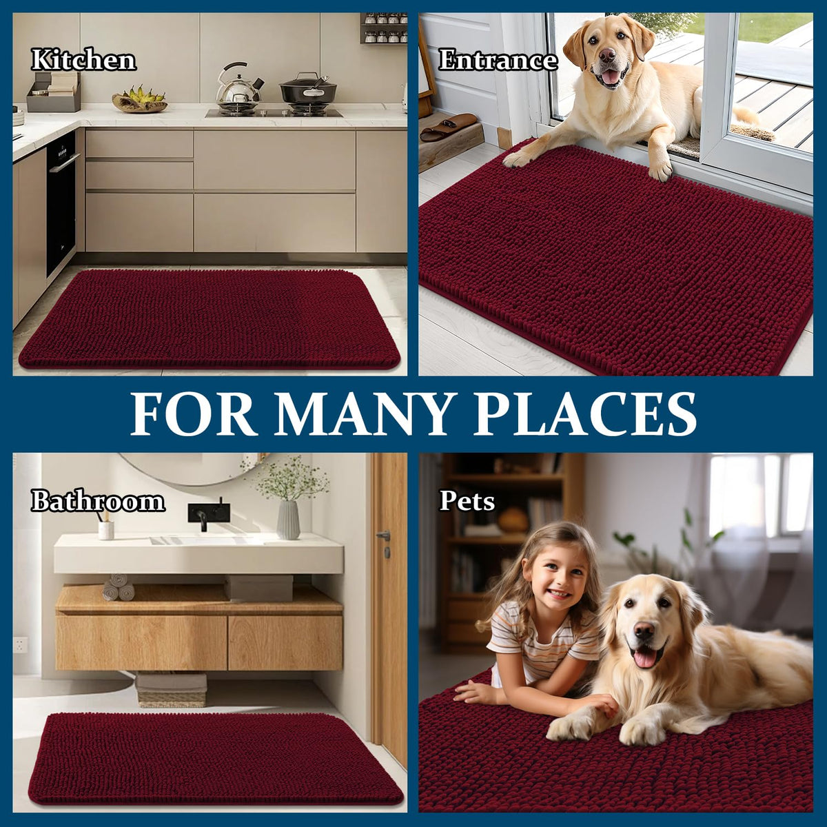 OLANLY washable dog door mat for easy cleaning and reuse
