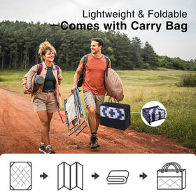 OLANLY camping scene demonstrates portability for outdoor adventures.