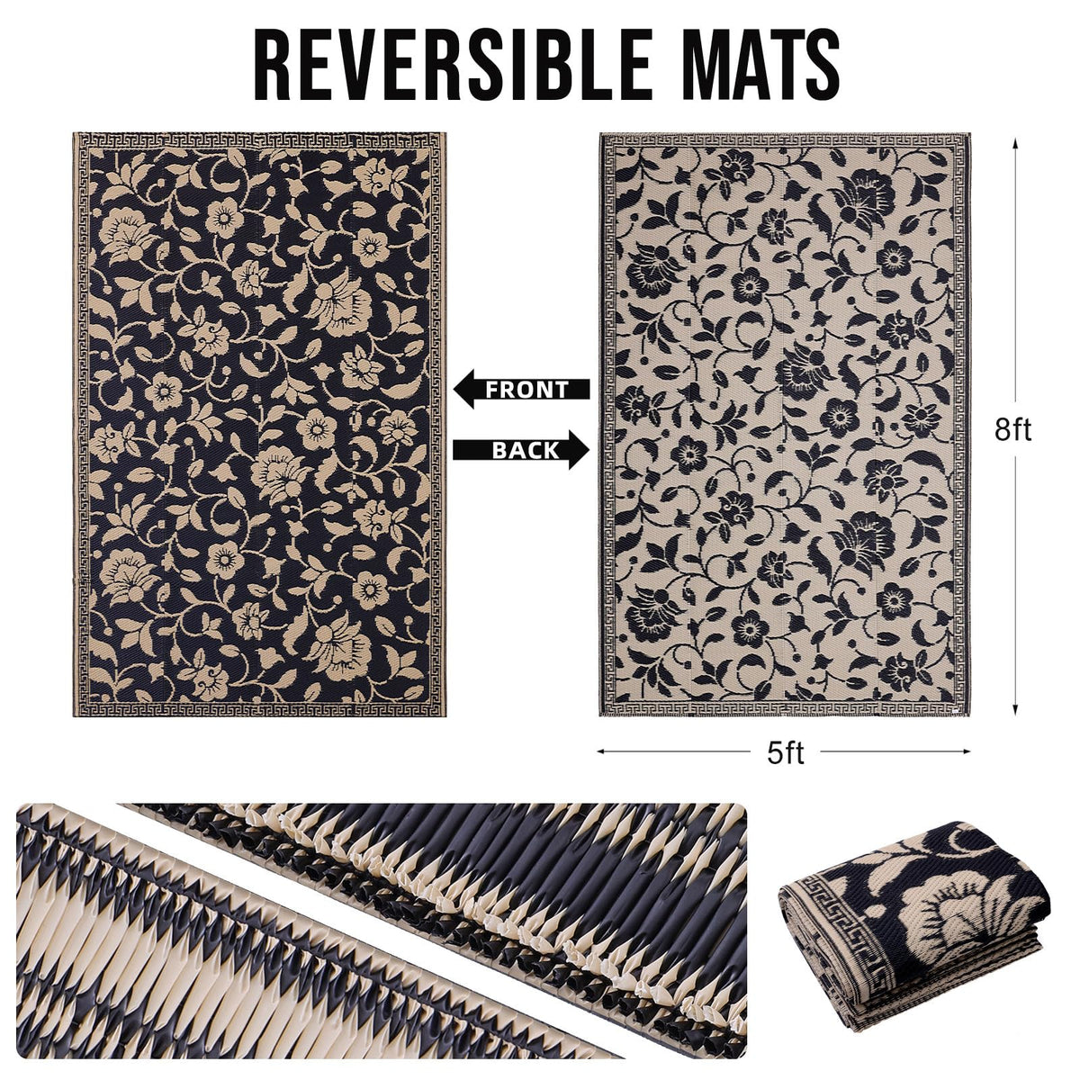 OLANLY waterproof outdoor rug ideal for quick cleanup after outdoor meals.