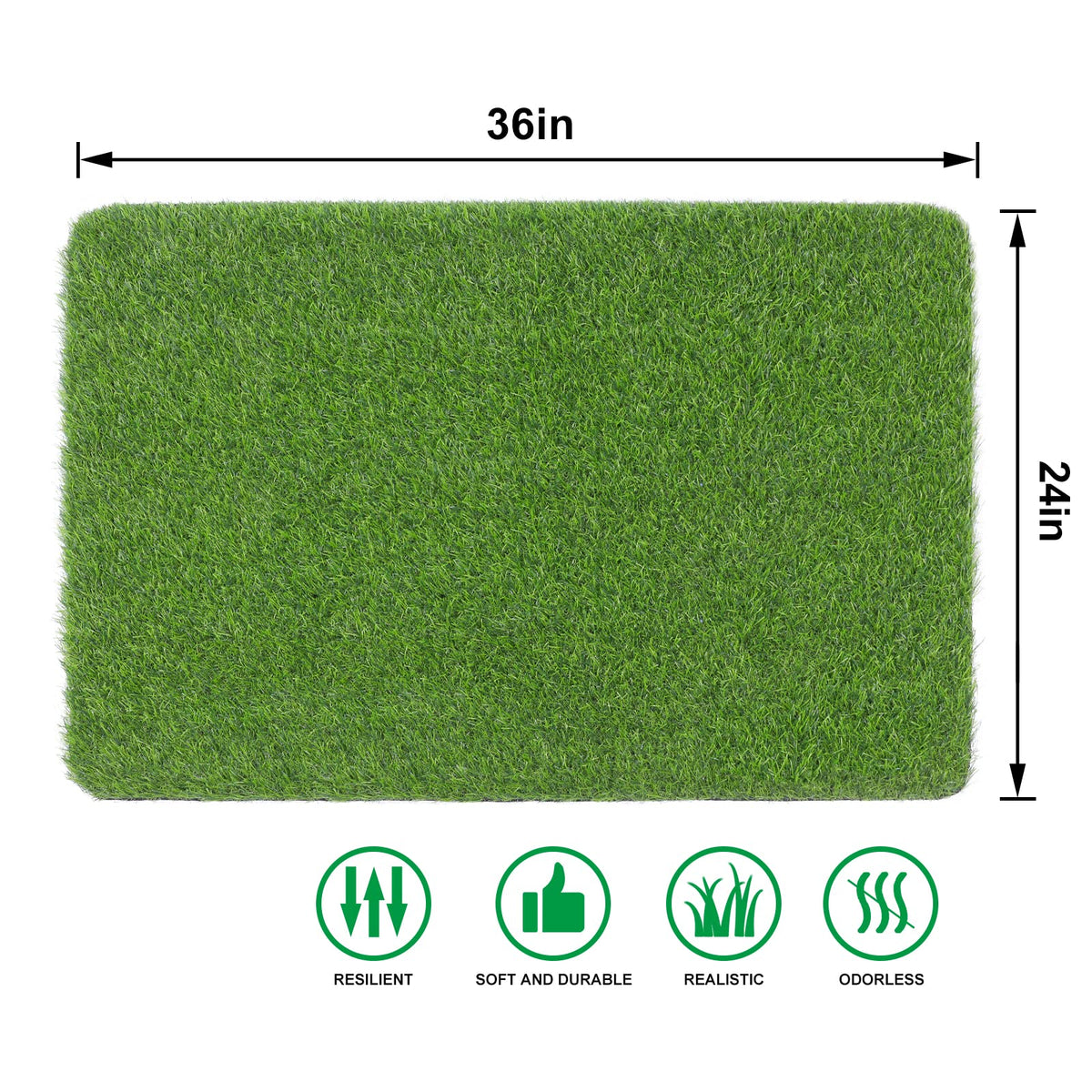 OLanto artificial grass door mat for outdoor patio with durable, weather-ready turf