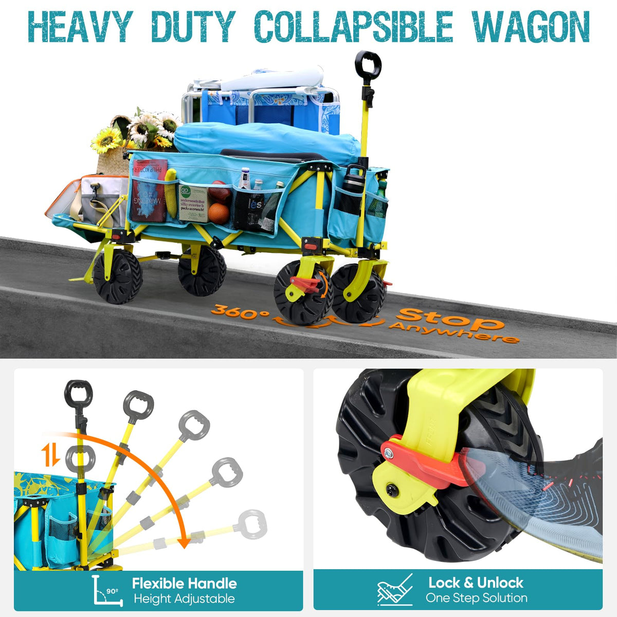 Old Bahama Bay heavy-duty steel wagon supports heavy loads.