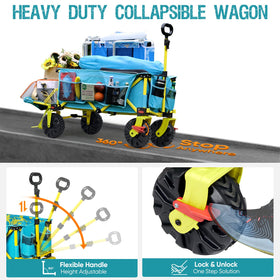 Old Bahama Bay heavy-duty steel wagon supports heavy loads.