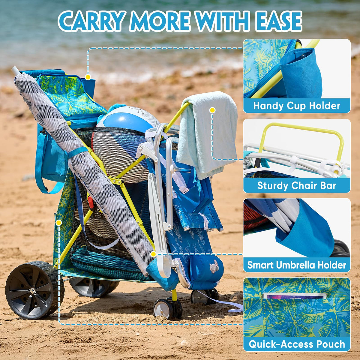 Old Bahama Bay umbrella holder keeps shade accessible on crowded shore days