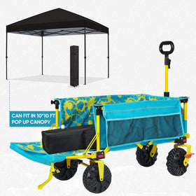 Old Bahama Bay wagon features a vibrant design for easy spotting.