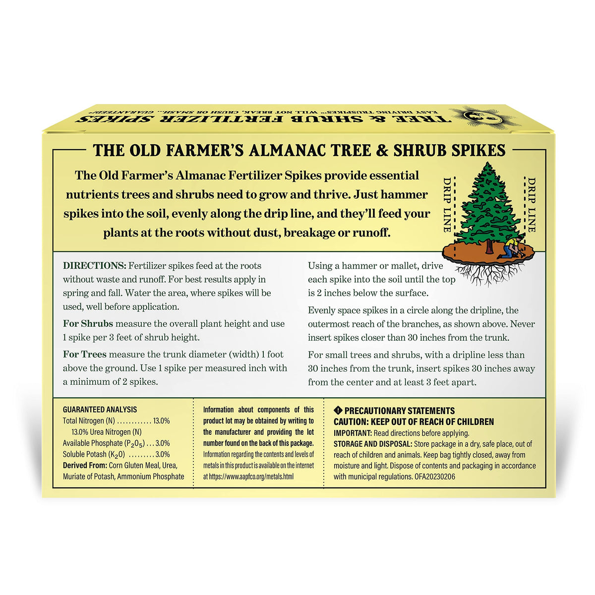 Old Farmer's Almanac branding on a garden scene with shrubs.