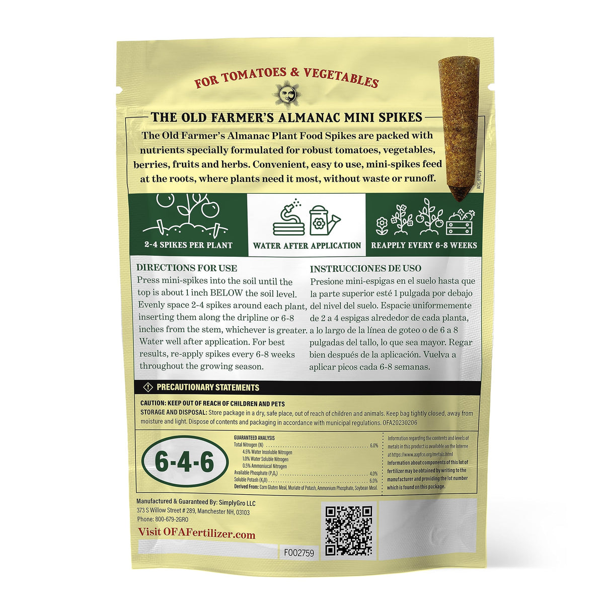 The Old Farmer's Almanac mini spikes around herbs support healthy growth.