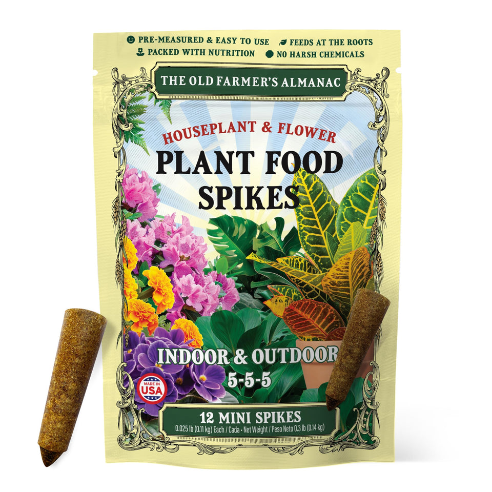 The Old Farmer's Almanac mini spikes pack for easy container plant feeding