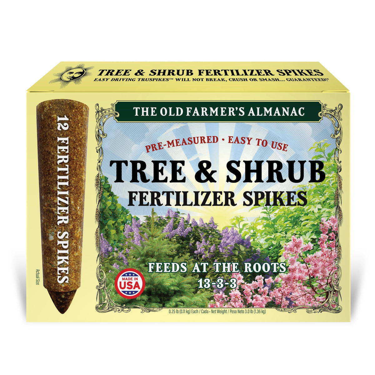 The Old Farmer's Almanac TruSpike hammer-in spike feeding roots.