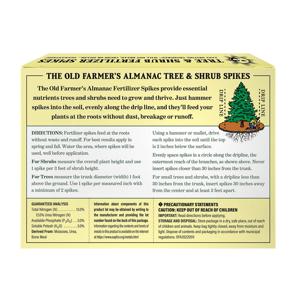 Spikes release nutrients with no waste or runoff into soil.