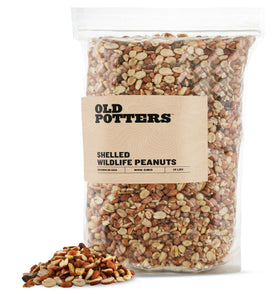 Old Potters Organic Shelled Peanuts 10lb bag, rich energy for backyard birds and squirrels.