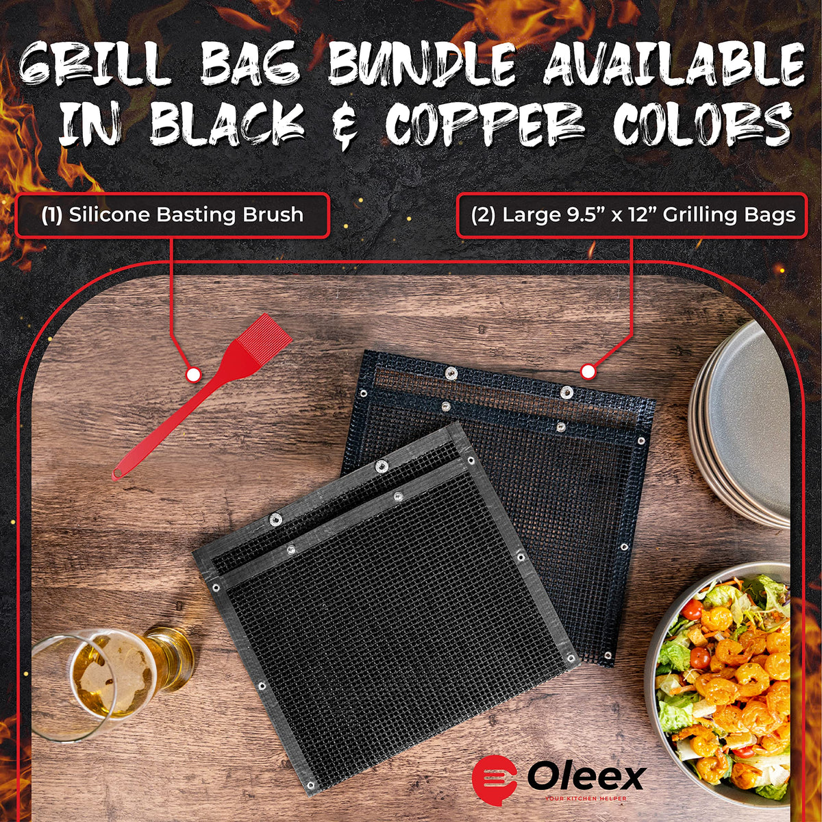 OLEEX PTFE-coated bags are dishwasher-safe for quick cleanup.