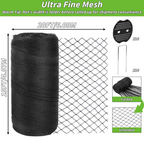 Oleitodh heavy-duty pest barrier protecting vegetables from birds and deer.